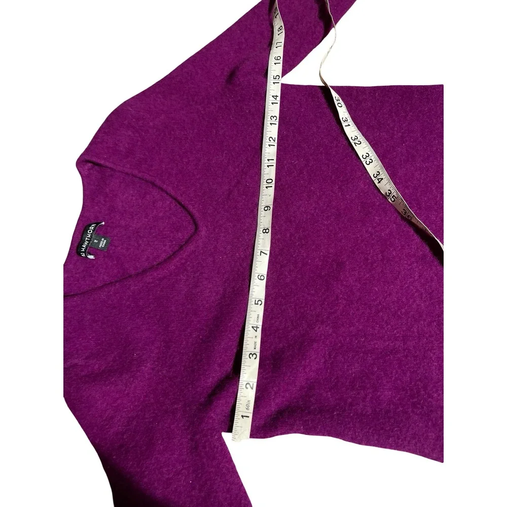 100% Cashmere Womens Purple V Neck Sweater Hawthorn  Size Medium - Picture 7 of 8